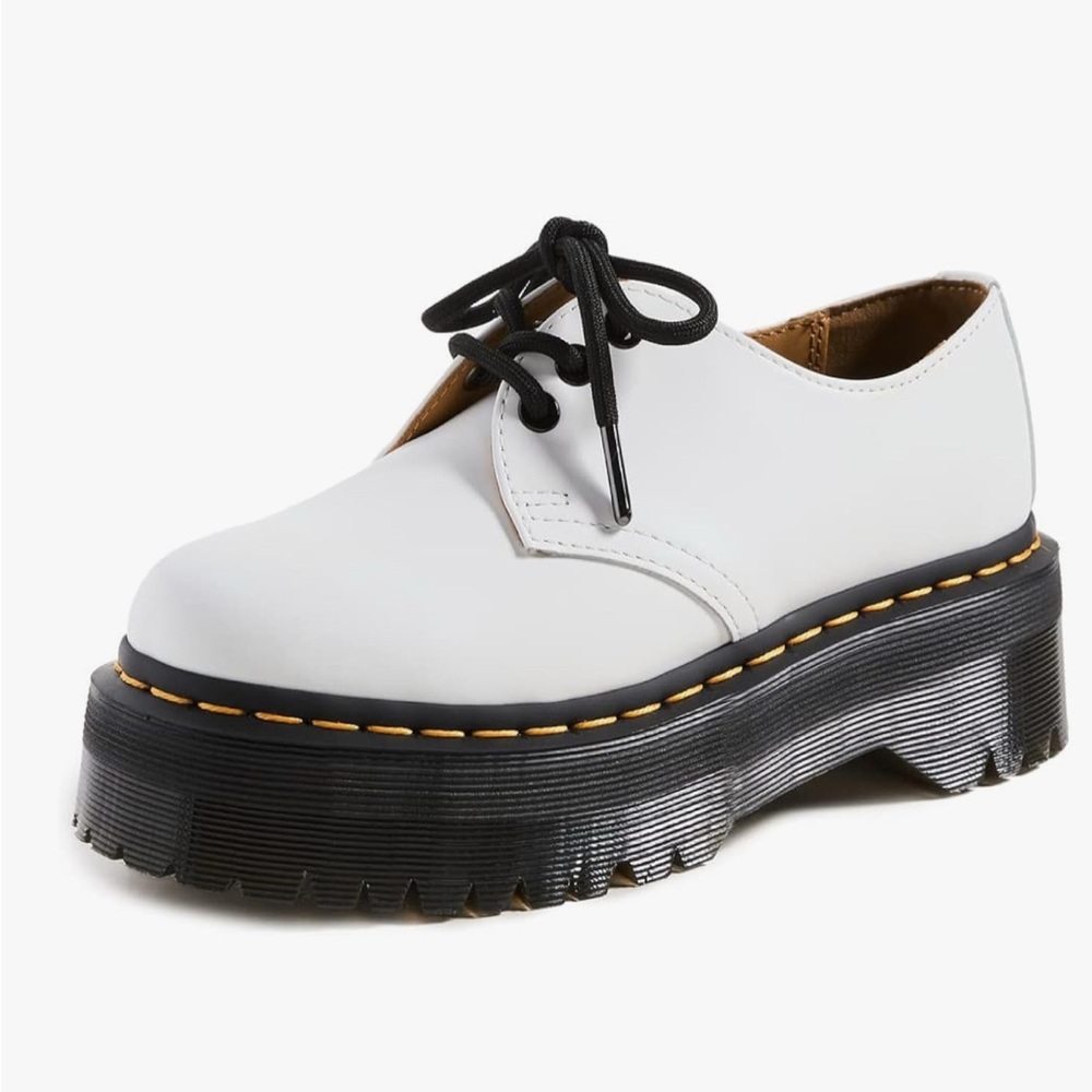 Dr. Martens Women's 1461 Quad Platform Oxfords - White size 6